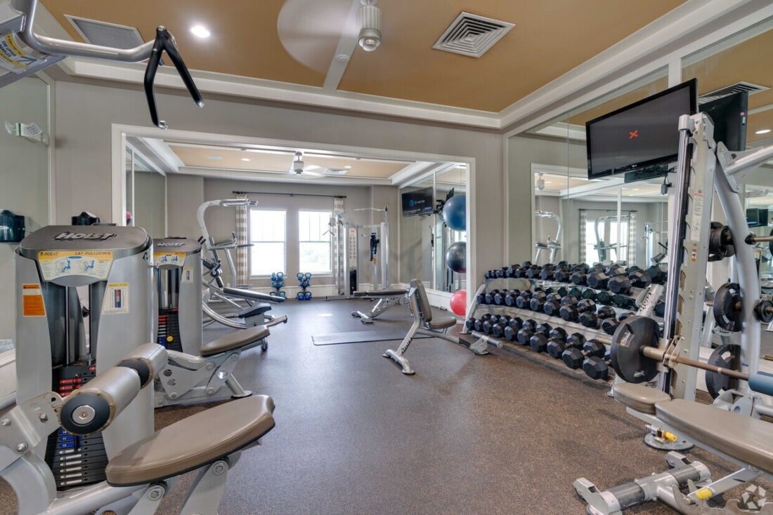 Commercial fitness equipment at Terraces at Town Center fitness center in Jacksonville, Florida
