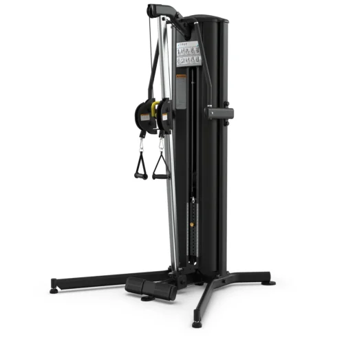 True Fitness FS70 Single Adjustable Cable Column in matte black