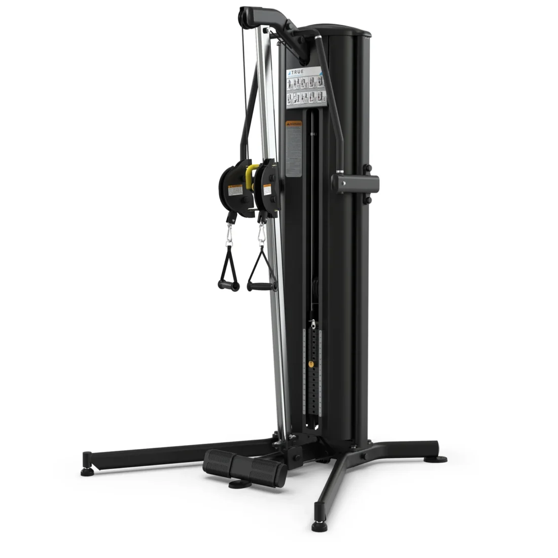 True Fitness FS70 Single Adjustable Cable Column in matte black