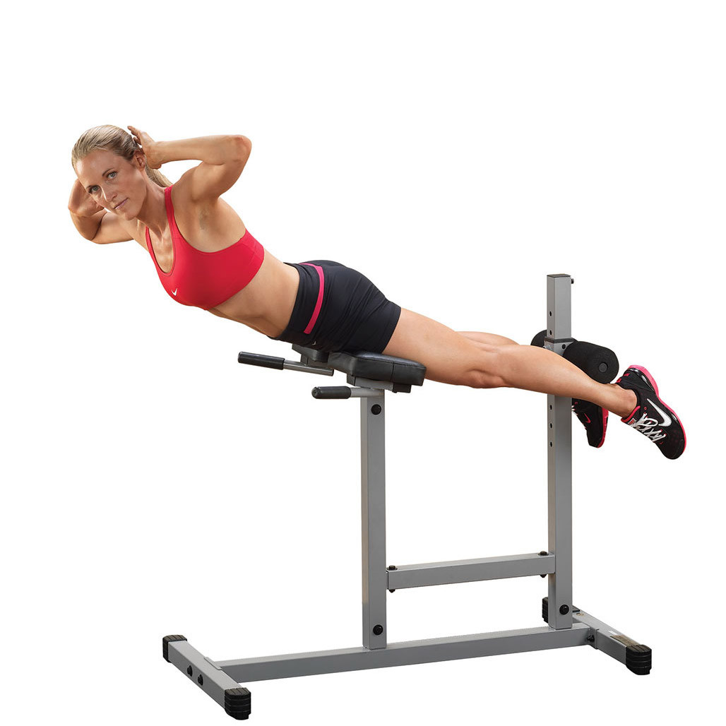 Powerline PCH24X roman chair back hyperextension in use black finish