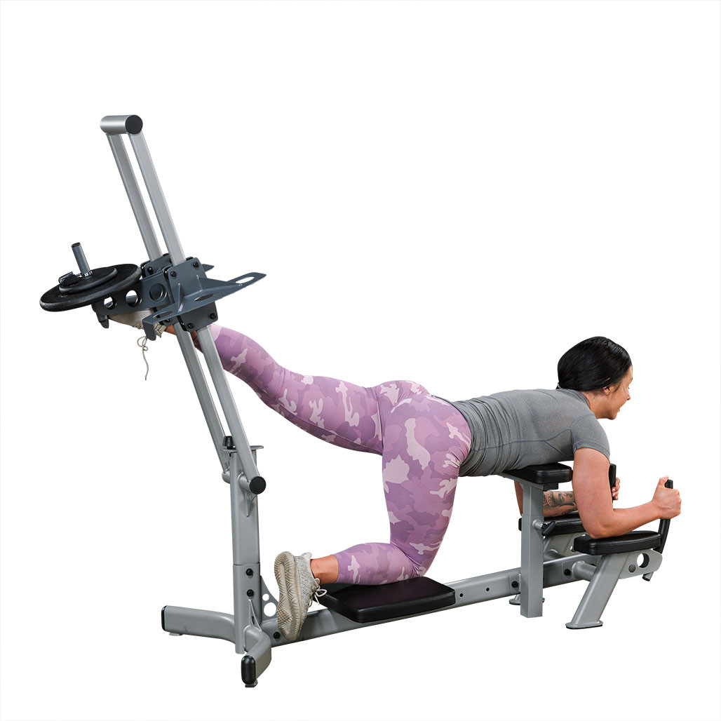 Powerline PGM200X glute master machine angled view black finish