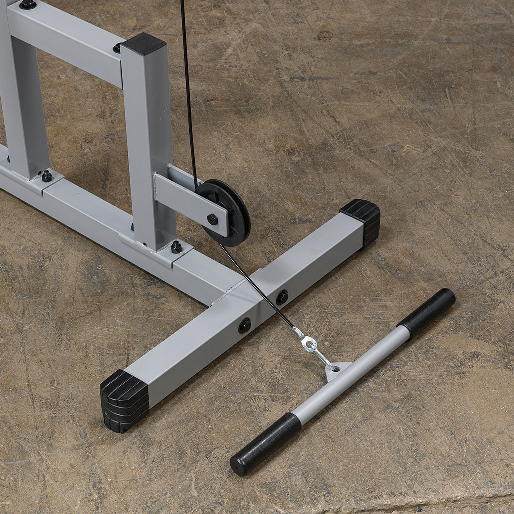 Powerline PLM180X lat machine side view black finish