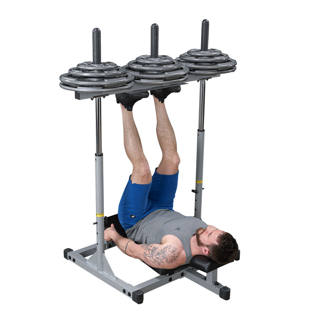 Powerline PVLP156X vertical leg press angled view black finish