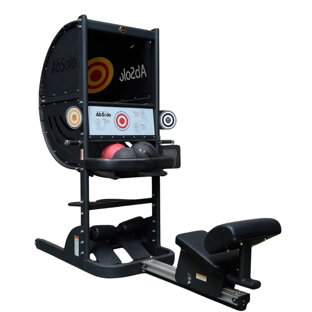 The Abs Company AbSolo interactive target ab machine, front three-quarter studio view