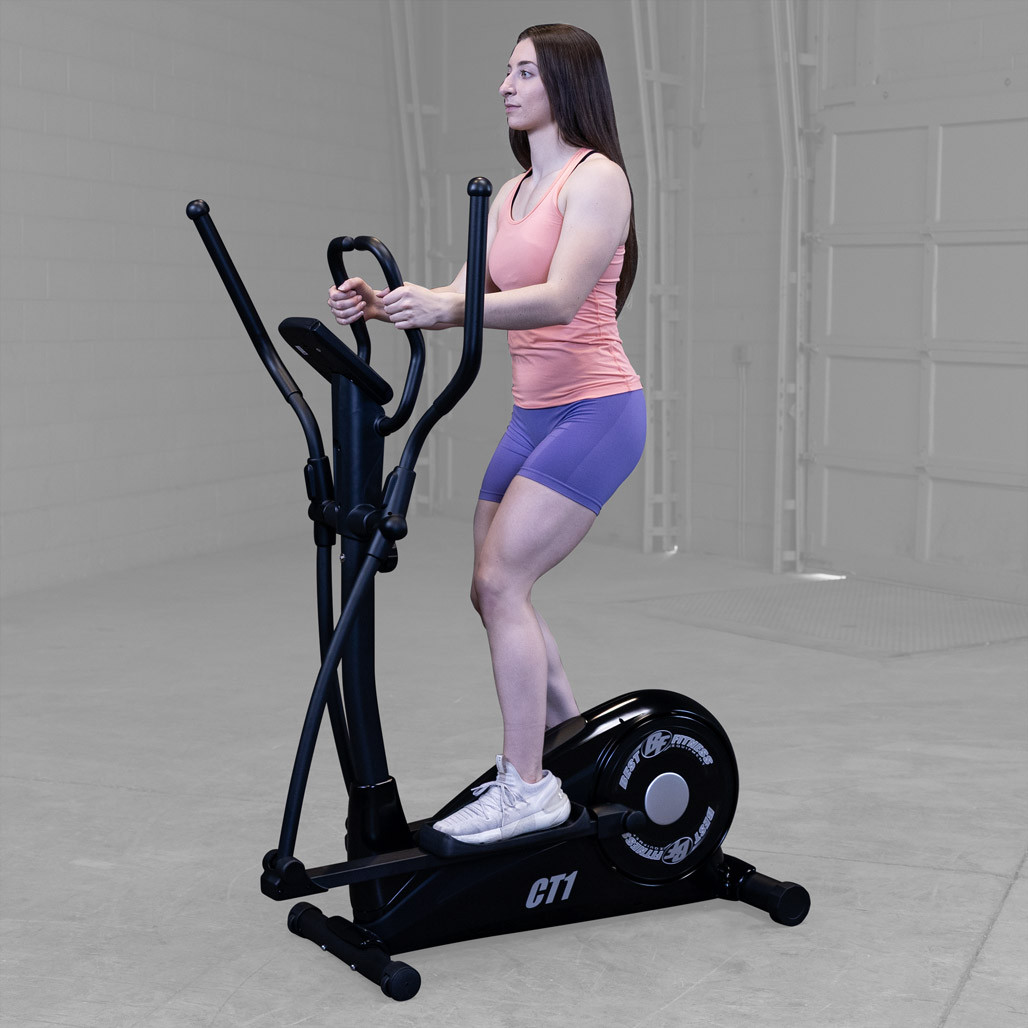 Best Fitness BFCT1B elliptical cross trainer front view in black