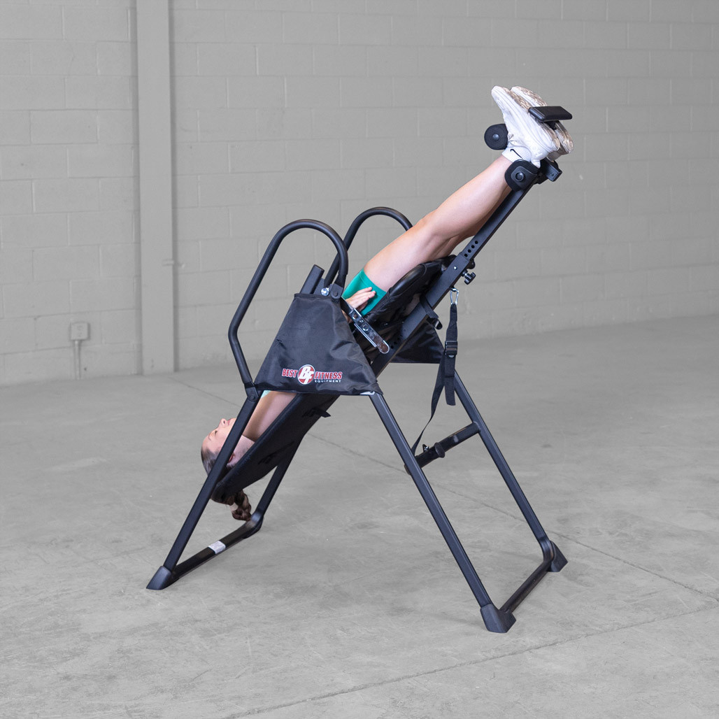 Best Fitness BFINVER10B inversion table angled view in black