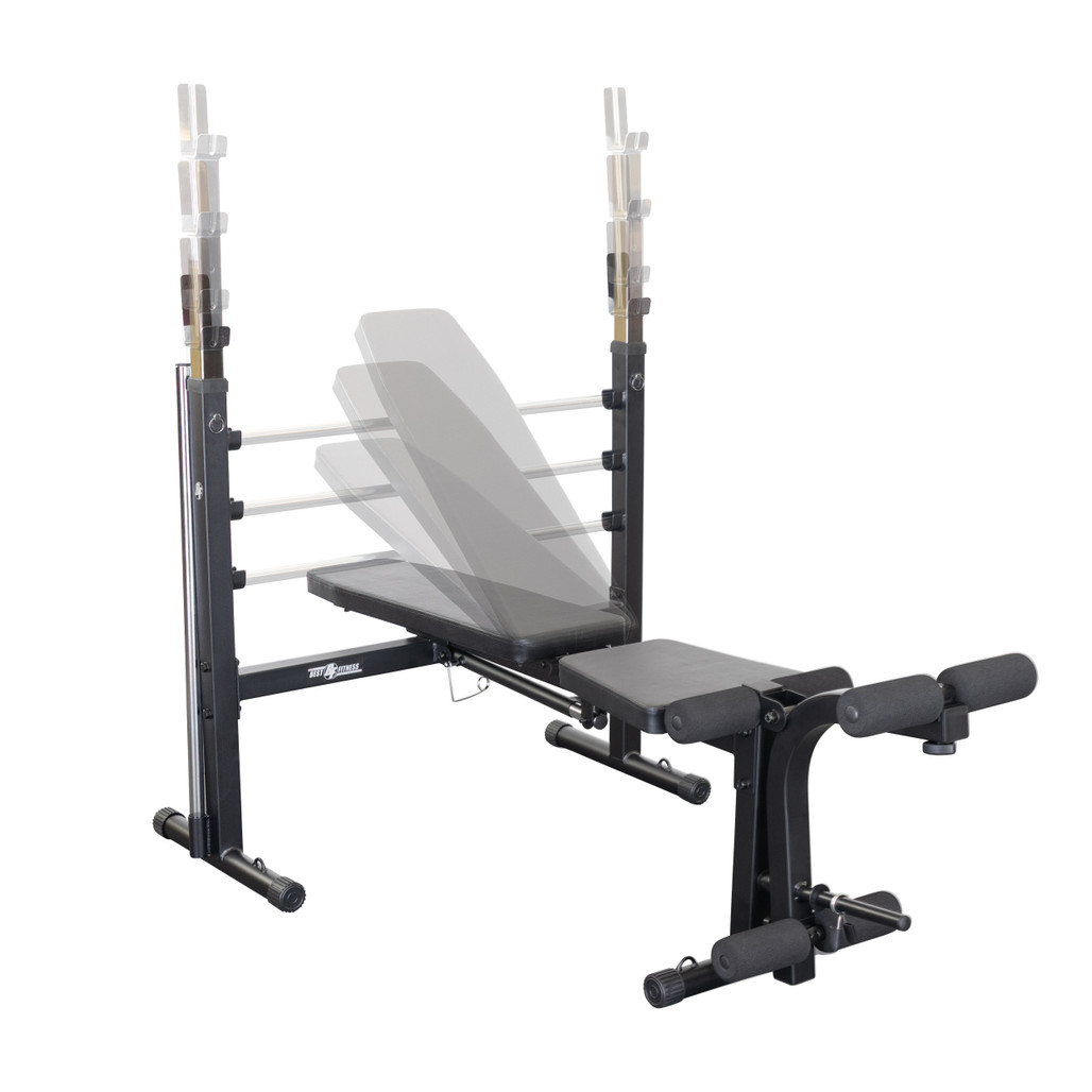 Best Fitness BFOB10B Olympic Bench adjustable back pad positions in black finish