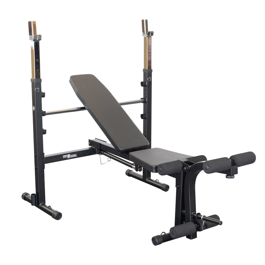 Best Fitness BFOB10B Olympic Bench with Leg Developer in black finish