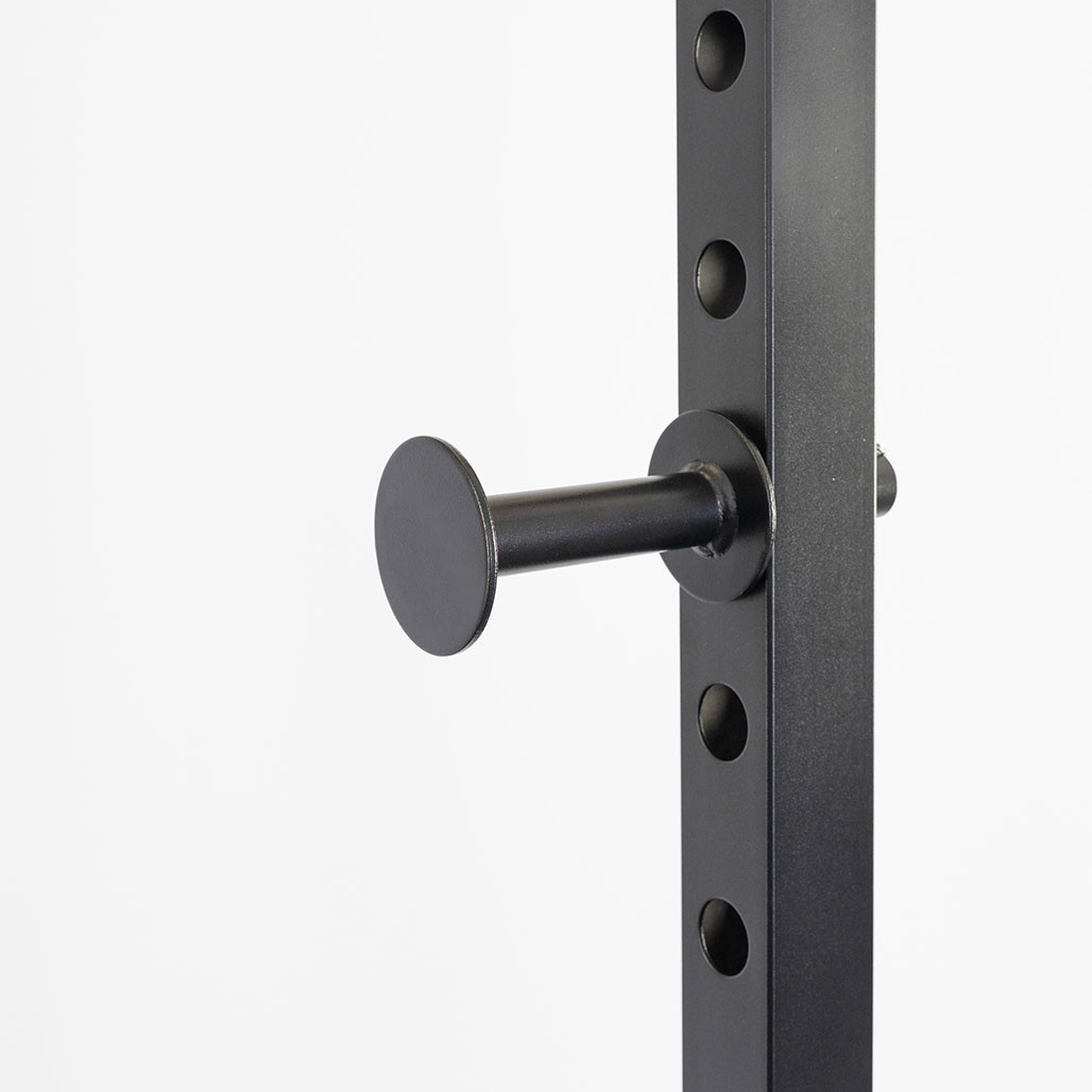 Best Fitness BFPR100B black power rack angled view