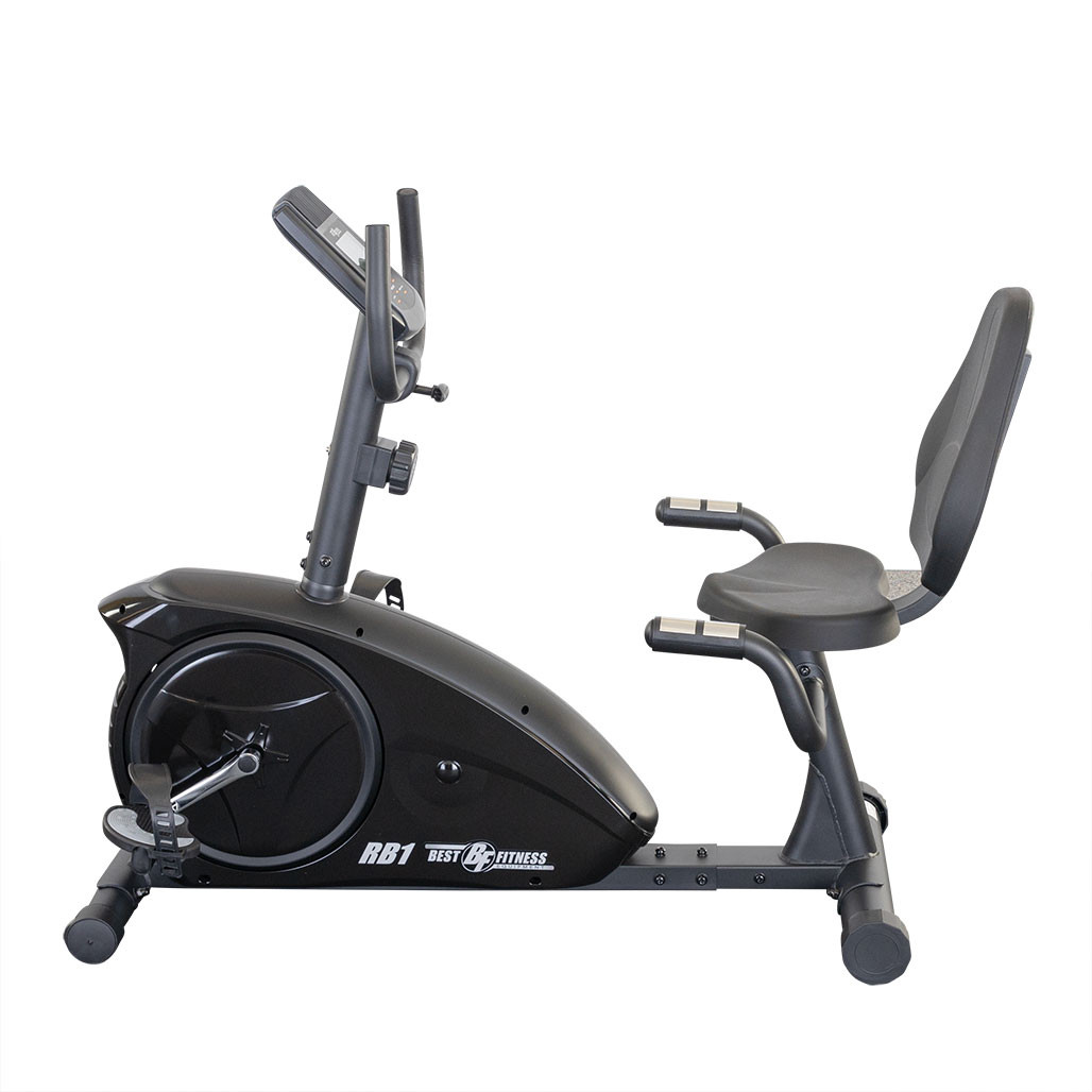 Best Fitness BFRB1B recumbent exercise bike angled view in black