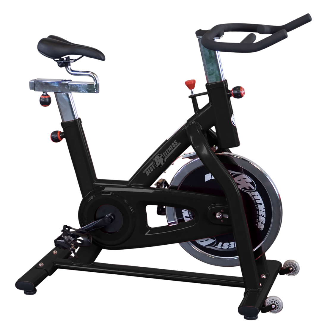 Best Fitness BFSB5B indoor training cycle profile view in black
