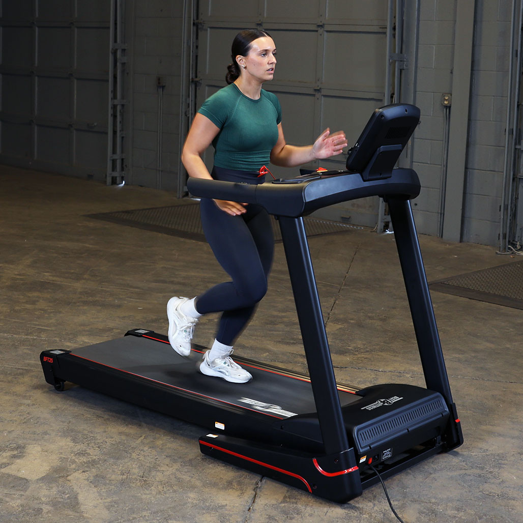 Best Fitness BFT25 folding treadmill LED display console detail