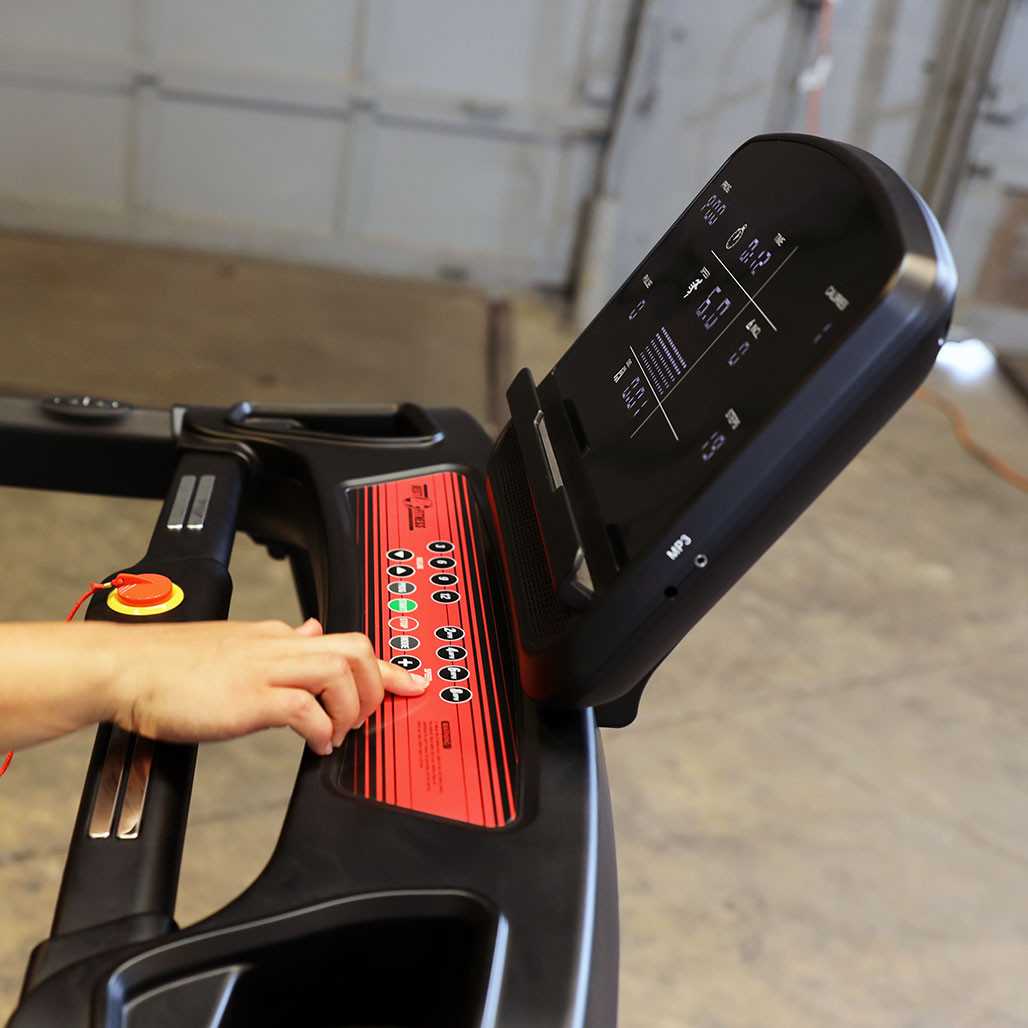 Best Fitness BFT25 folding treadmill handrail quick keys detail
