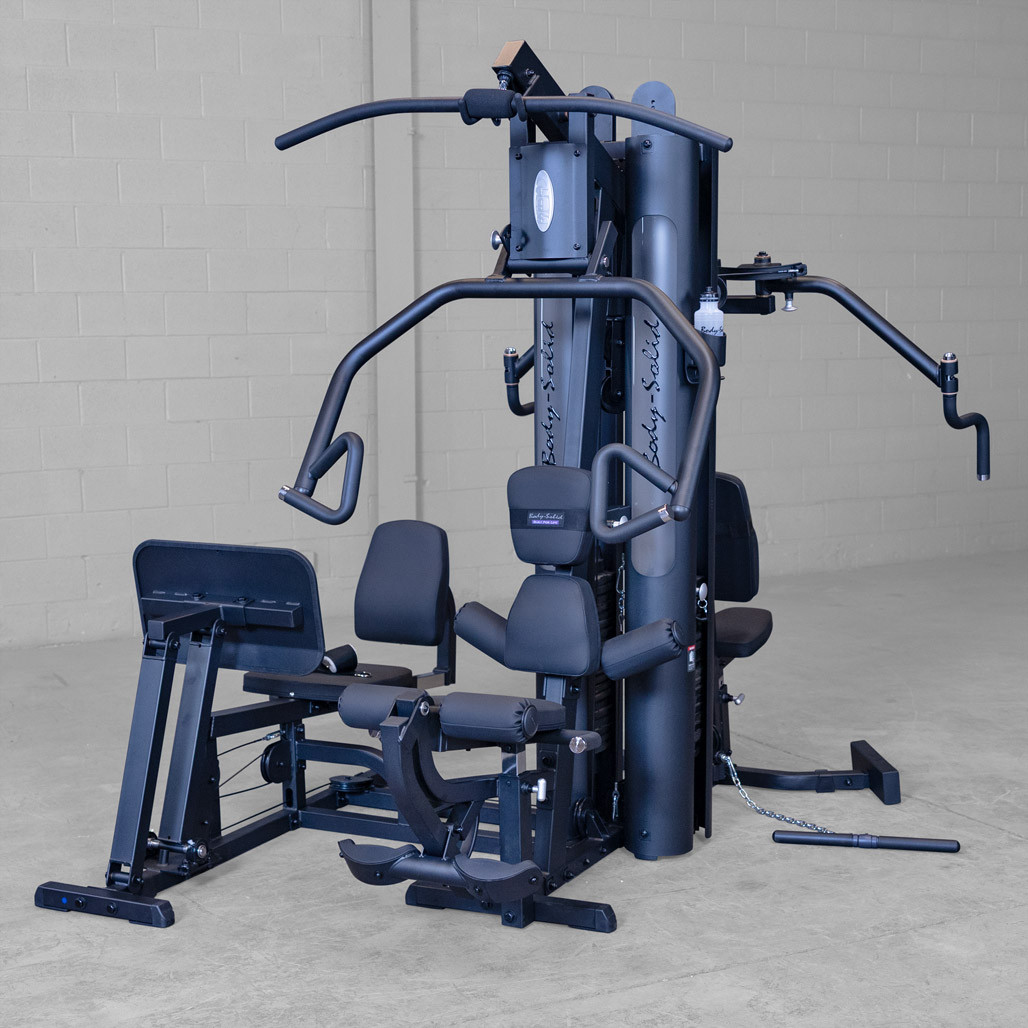 Body-Solid G9B Dual Stack Gym front view in black finish