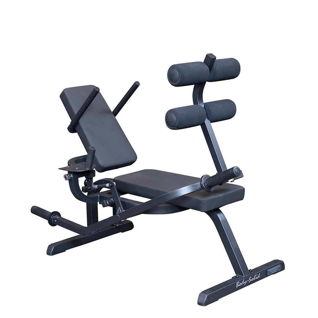 Body-Solid GAB100B Horizontal Ab Crunch Bench in black finish, shown from the front