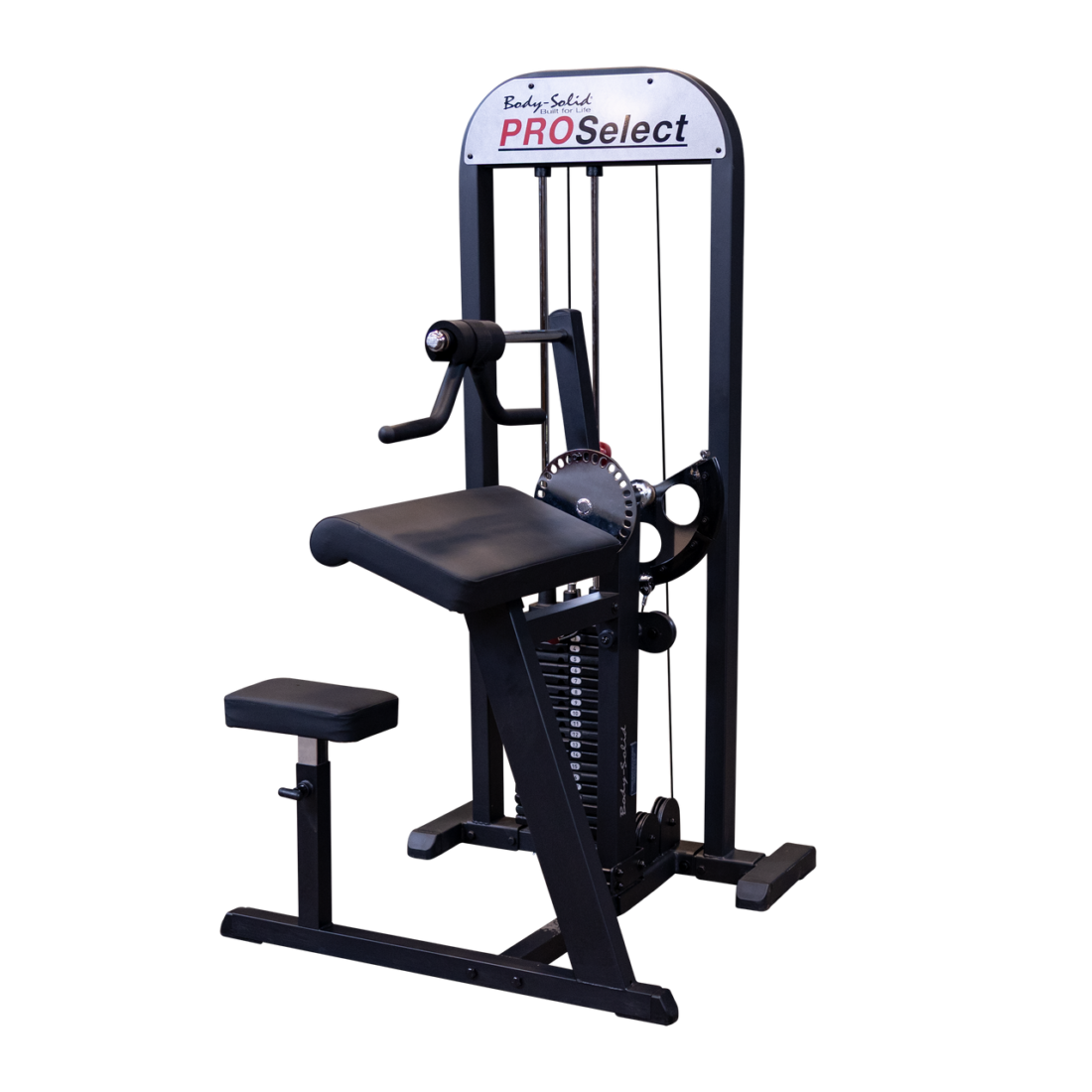 Body-Solid GCBT-STK Pro Select Biceps & Triceps Machine shown in black finish on a plain background