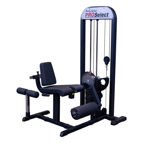 Body-Solid GCEC-STK Pro Select Leg Extension & Leg Curl Machine shown in black finish on a plain background