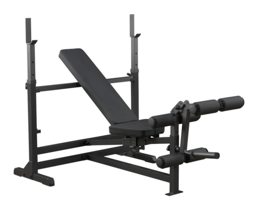 Body-Solid GDIB46LB PowerCenter combo bench with uprights and leg developer, black finish