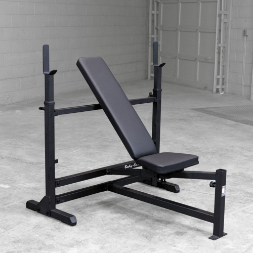 Body-Solid GDIB46LP4 PowerCenter combo bench with adjustable uprights, black finish