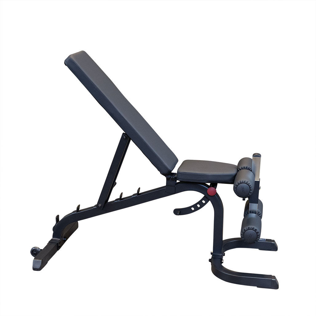 Body-Solid GFID31B flat incline decline bench with 2x2 frame, three-quarter view