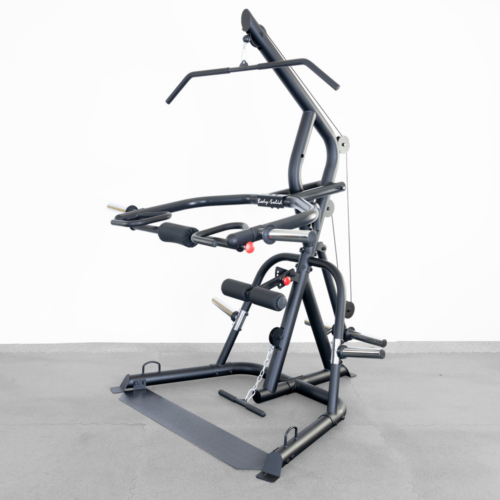 Body-Solid GLGS100P4 Corner Leverage Gym Package angled studio view