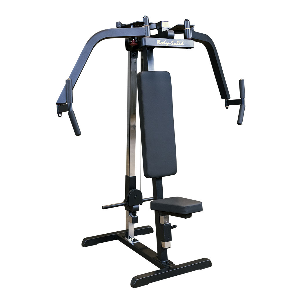 Body-Solid GPM65B Pec Dec Machine in black finish, shown from the front