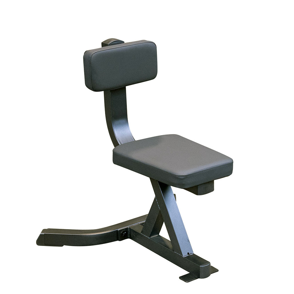 Body-Solid GST20B utility stool with backrest, three-quarter view