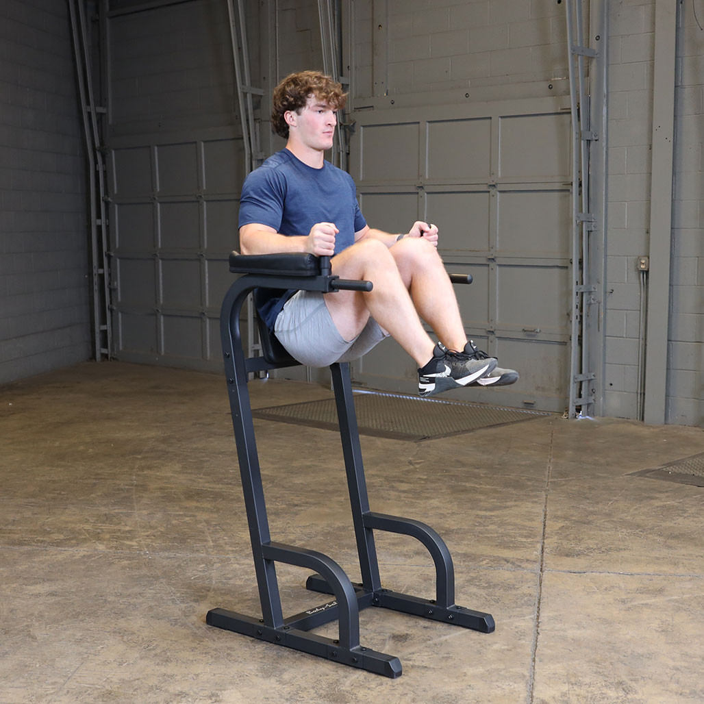 Body-Solid GVKR60B Vertical Knee Raise in black finish, shown in a three-quarter angle view.