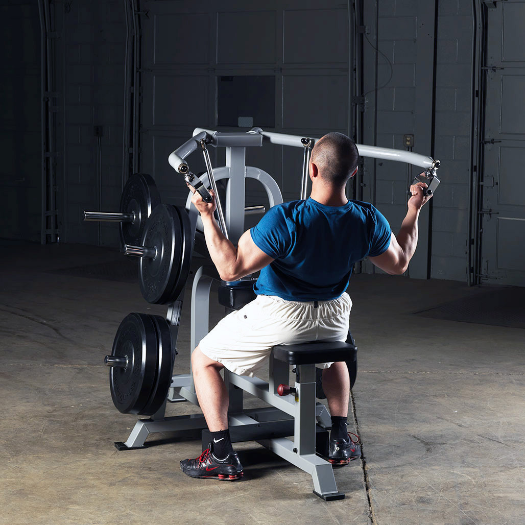 Side view of the Body-Solid Pro Clubline LVLA leverage lat pulldown