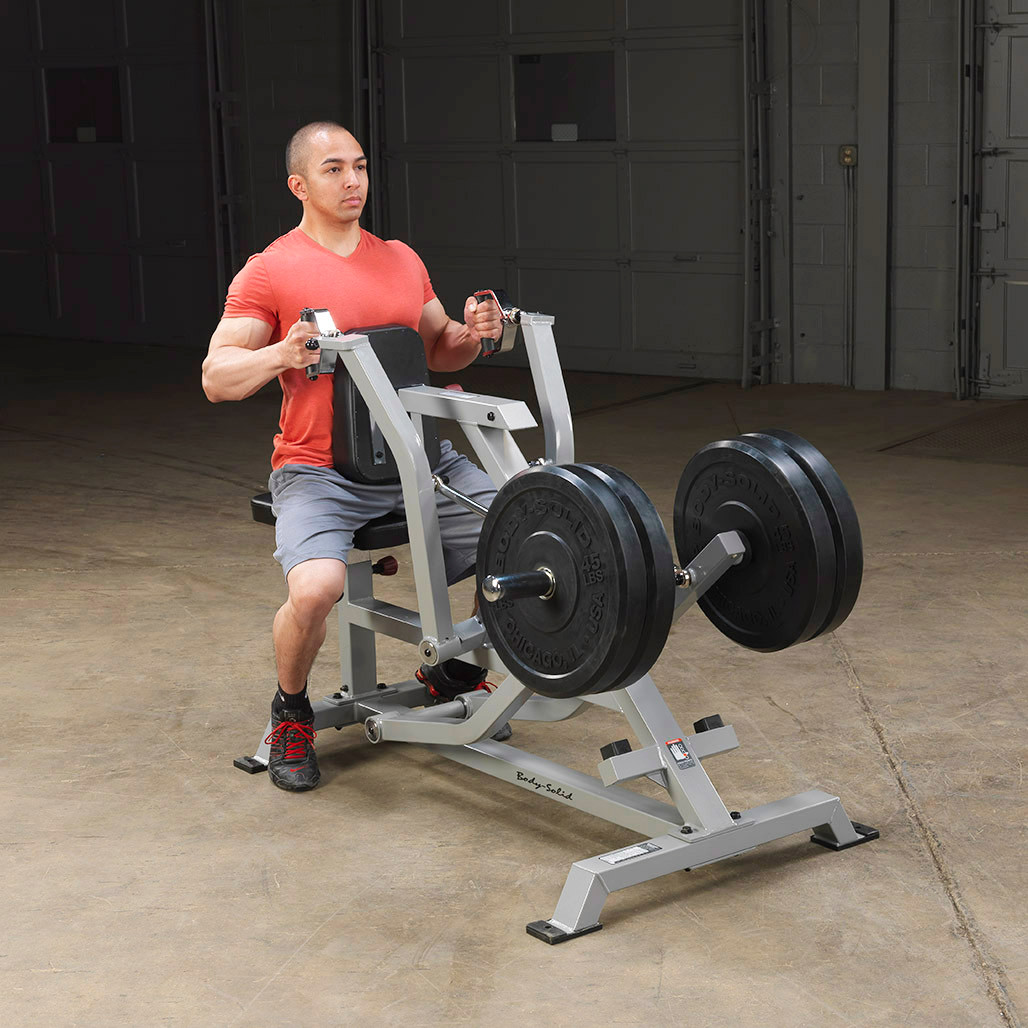 Side view of the Body-Solid Pro Clubline LVSR leverage seated row