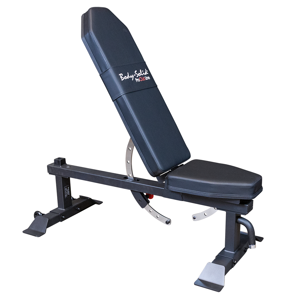 Body-Solid Pro Clubline SFI20 flat to incline bench showing adjustment range