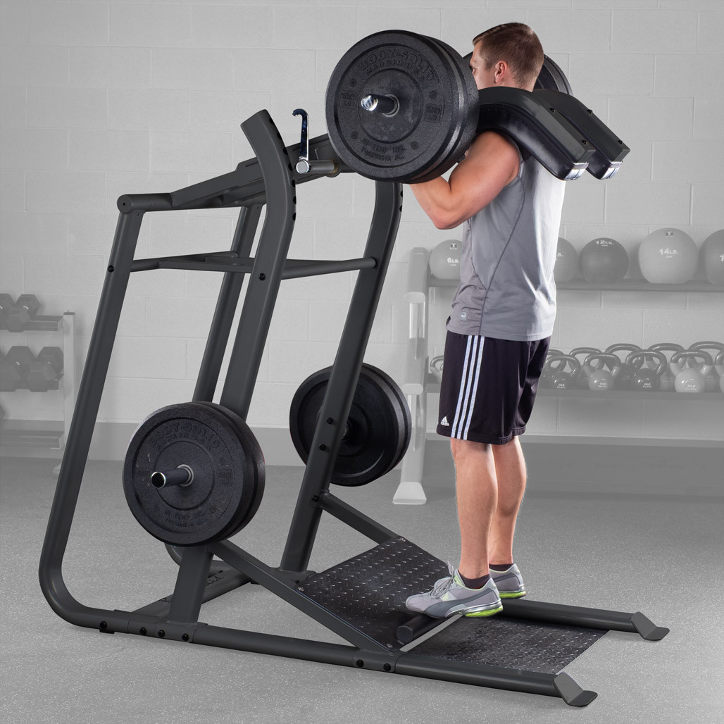 Athlete performing a squat on the Body-Solid Pro Clubline SLS500