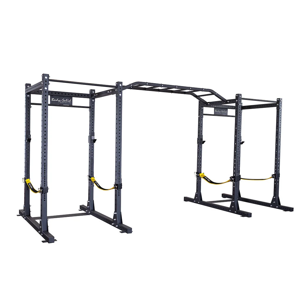 Body-Solid Pro Clubline SPR1000SSDB Double SPR1000 Commercial Power Racks — commercial Pro Clubline rack attachment