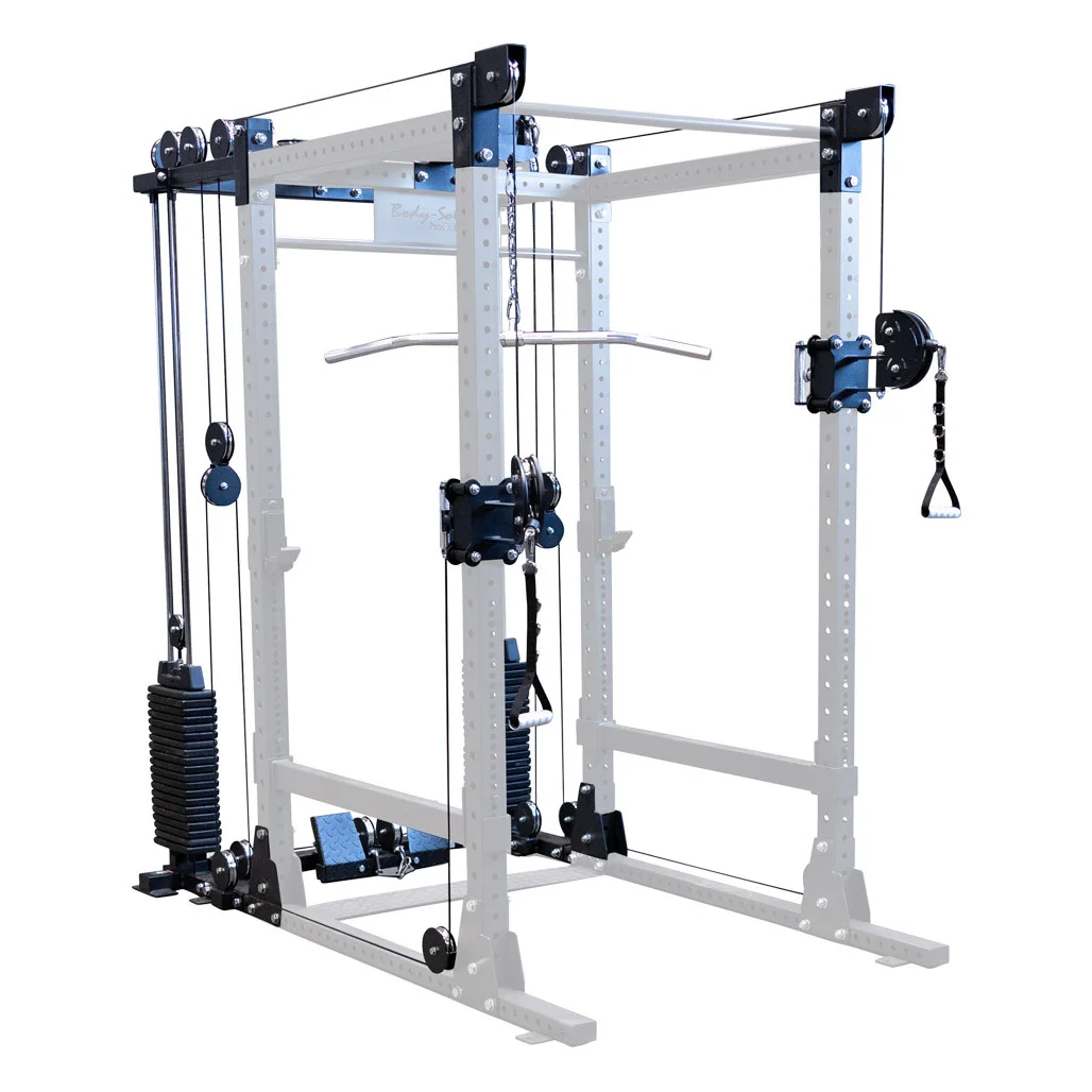 Body-Solid Pro Clubline SPR1000SSDB Double SPR1000 Commercial Power Racks — commercial Pro Clubline rack attachment