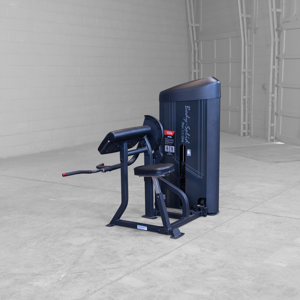 Rear angle of the Body-Solid S2AC Series II arm curl machine