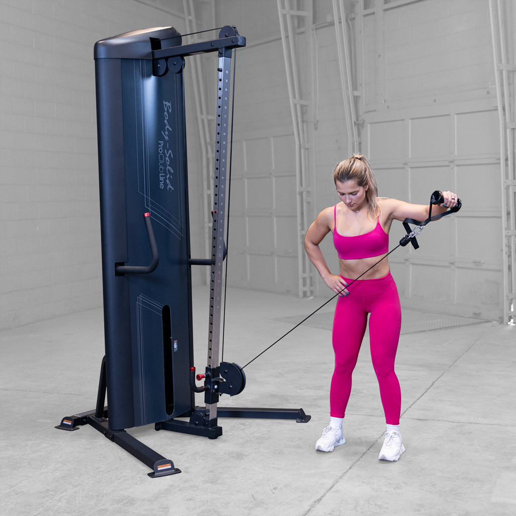 User performing a cable curl on the Body-Solid S2CC