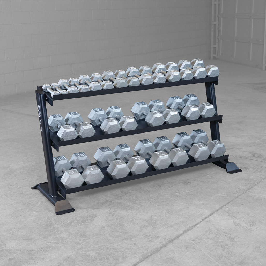 Body-Solid SRD200 dumbbell rack angled view