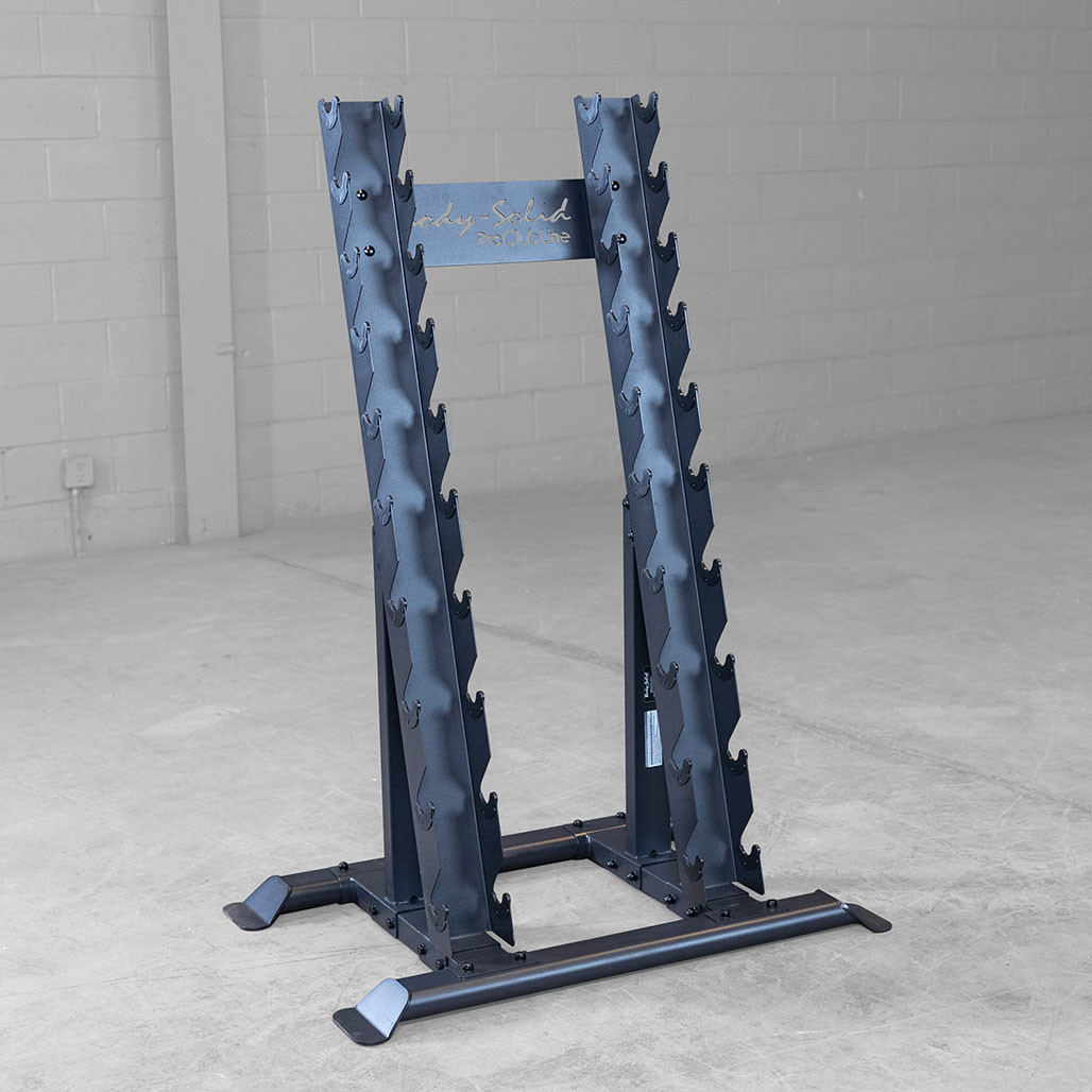 Body-Solid Pro Clubline SRD300 vertical front-load dumbbell rack