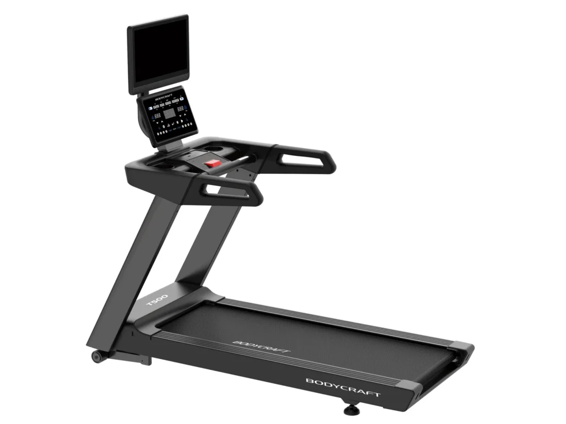 BodyCraft T500 treadmill shown with Connect-22 tablet