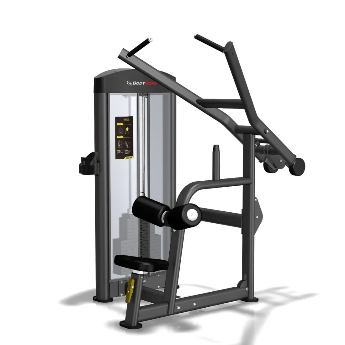 BodyKore GR602 commercial selectorized lat pull down machine with 220 lb weight stack