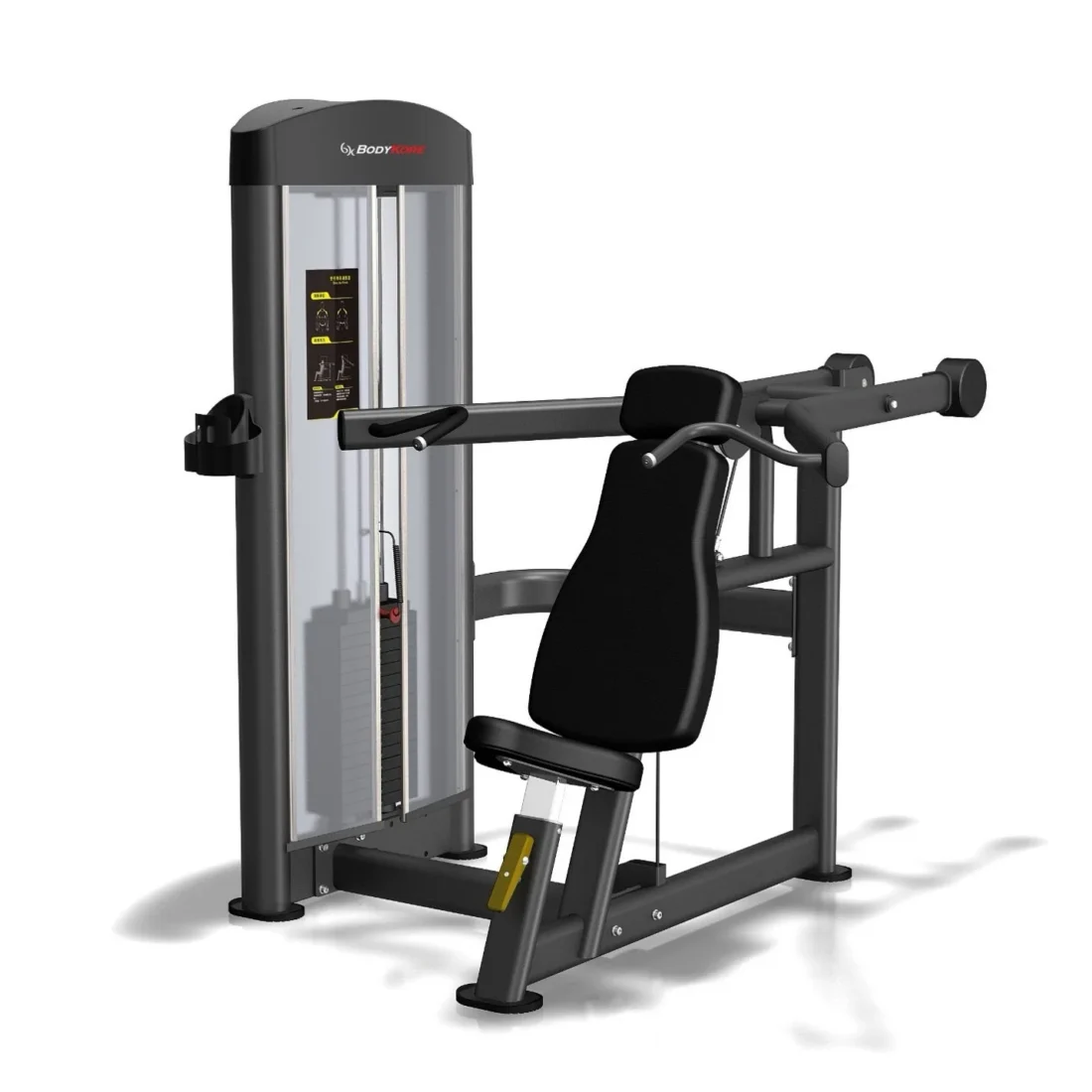 BodyKore GR604 commercial selectorized shoulder press machine with 220 lb weight stack