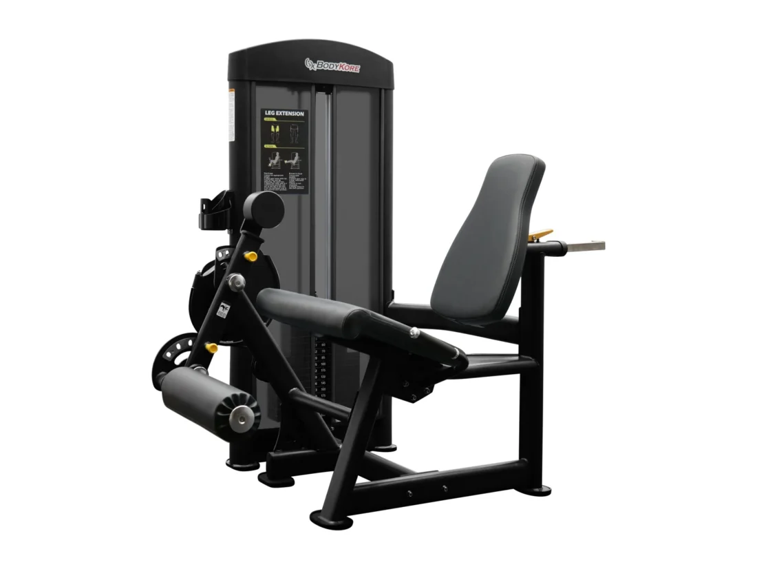 BodyKore GR606 commercial selectorized seated leg extension machine with 220 lb weight stack