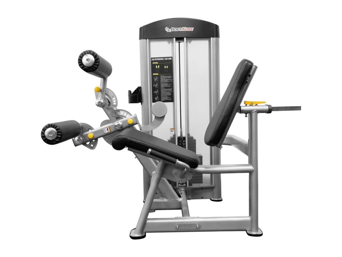 BodyKore GR639 Leg Curl / Extension side profile showing weight stack and movement arm