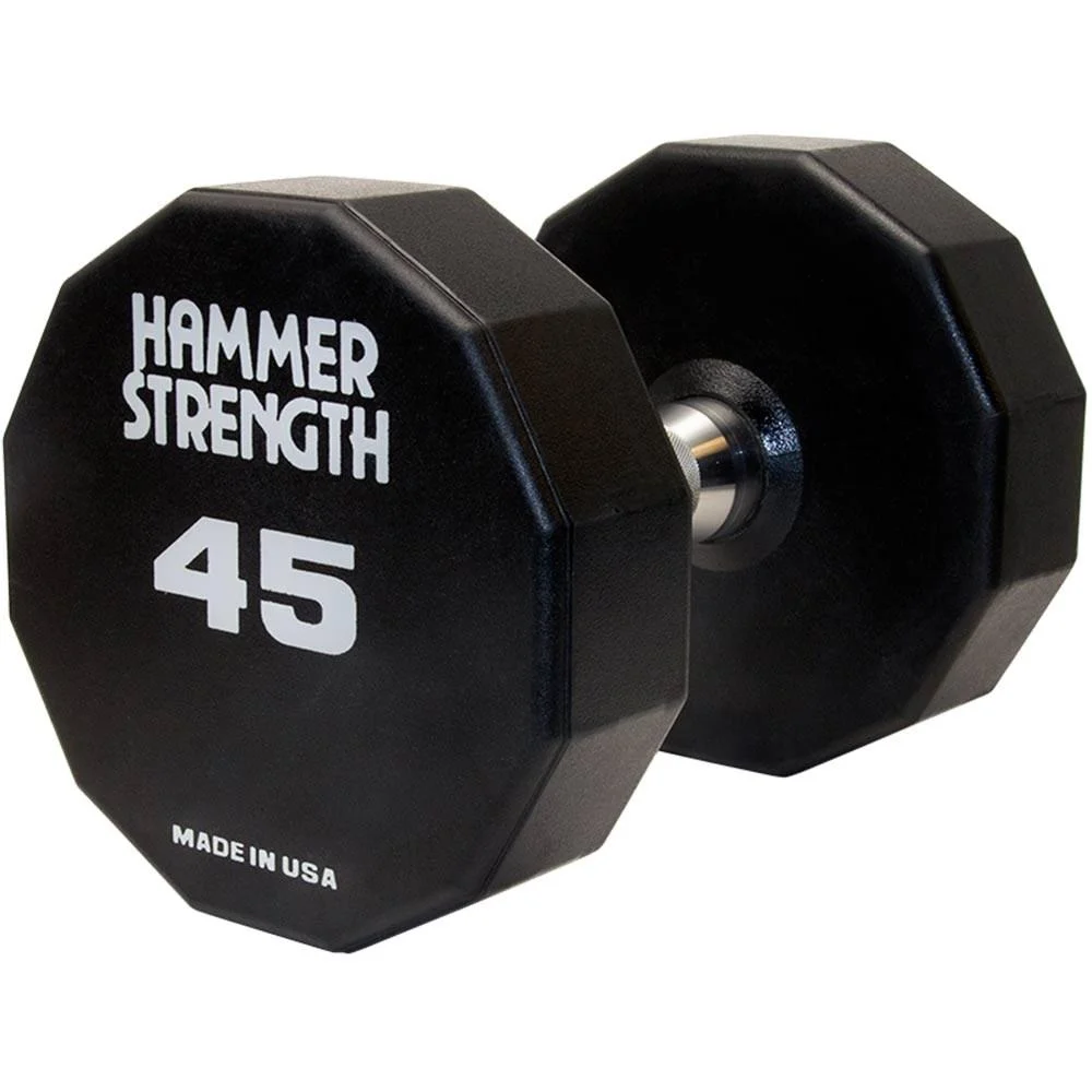 Hammer Strength 12-Sided Urethane Dumbbells commercial dumbbell
