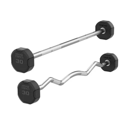 Hammer Strength 4-Sided Rubber Barbells commercial fixed barbell