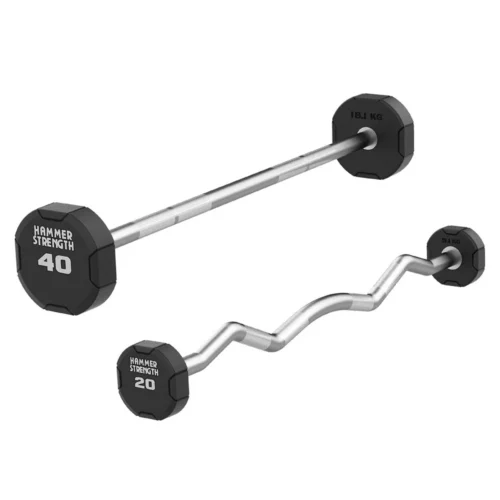 Hammer Strength 4-Sided Urethane Fixed Barbells commercial fixed barbell