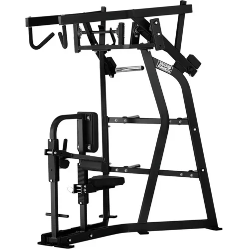 Hammer Strength Iso-Lateral High Row, an iso-lateral plate-loaded commercial strength machine