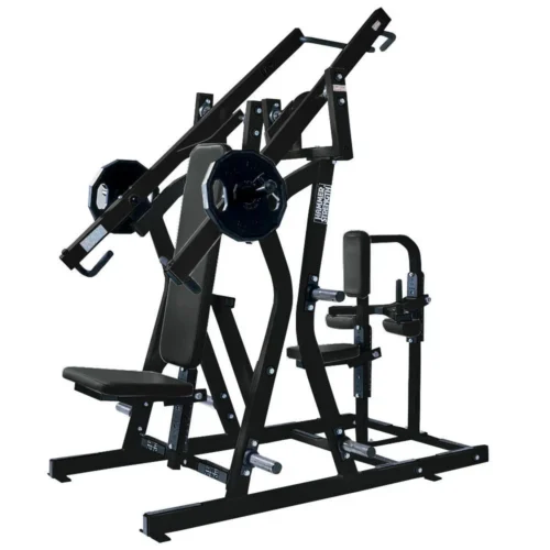 Hammer Strength Plate-Loaded Iso-Lateral Chest/Back, an iso-lateral plate-loaded commercial strength machine