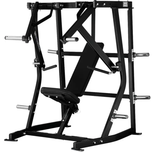 Hammer Strength Plate-Loaded Iso-Lateral Decline Chest Press, an iso-lateral plate-loaded commercial strength machine