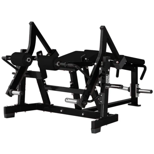 Hammer Strength Plate-Loaded Iso-Lateral Leg Curl, an iso-lateral plate-loaded commercial strength machine